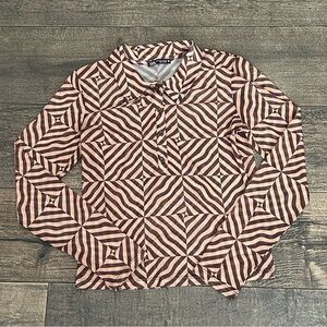 Women’s Zara Brown Patterned Shirt medium